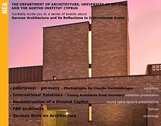GERMAN ARCHITECTURE AND ITS REFLECTIONS TO INTERNATIONAL SCENE