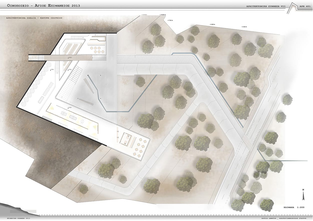 Κάτοψη ισογείου – Κλίμακα 1:200, © Δήμητρα Πατσιά, Σταύρος Φραγκογιαννόπουλος