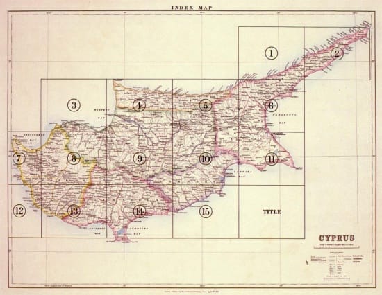 "Χάρτης της Κύπρου", © Lord Kitchener, 1882