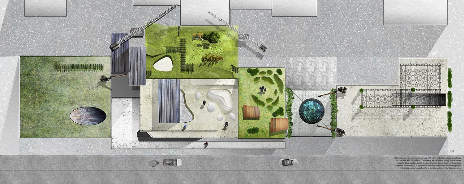 Plan 1:100 Vathis Square, © Άριστος Αριστοδήμου