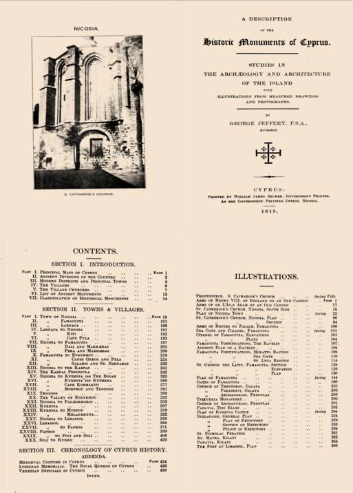 Σελίδες από το έργο του Jeffery, Historic Monuments of Cyprus, στο https://archive.org/stream/cu31924028551319#page/n3/mode/2up.