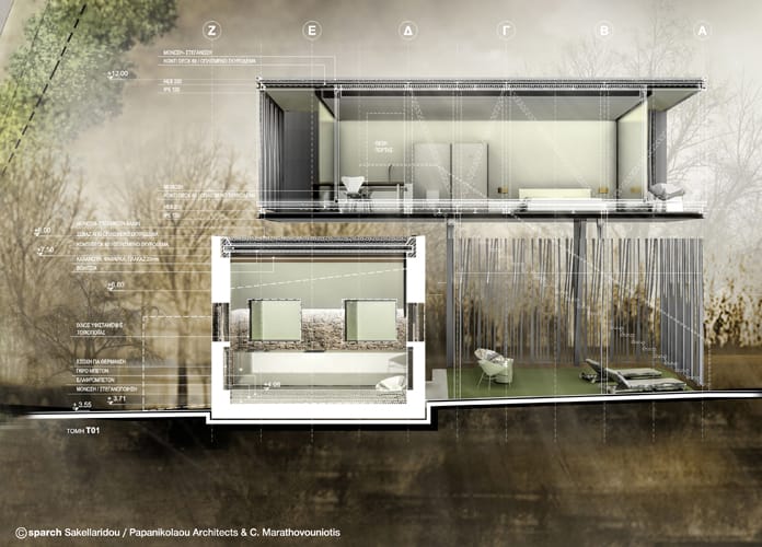 Τομή / Container © sparch Sakellaridou/ Papanikolaou Architects, Marathovouniotis