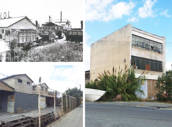 Οι εγκαταστάσεις της ΕΟΛ (όταν λειτουργούσαν και σήμερα). Το Εργοστάσιο της εταιρίας Stylianides Bros Ltd (όπως είναι σήμερα), © Φειδίας Παυλίδης, 2015