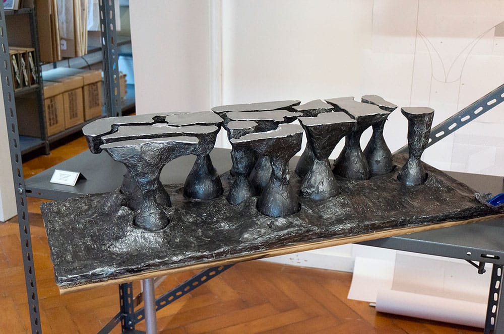 Contested Fronts-Counter Mapping- “Anatomy of Enclaves” 2016, model installation: pencil coated paper, by M. Loizidou- AA&U,_©photo by Thomas Mayer