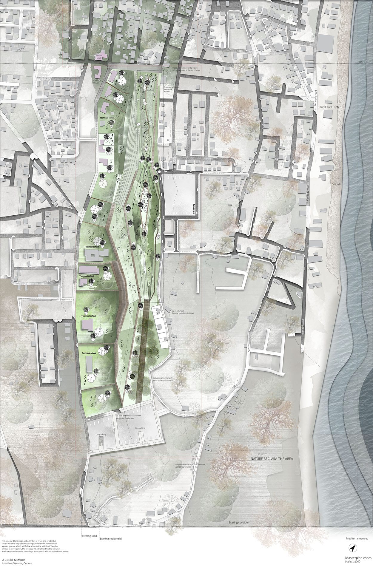 Τελικός αστικός σχεδιασμός στην ζώνη Γ. scale 1:1000, © Βασιλεία Κοκότση