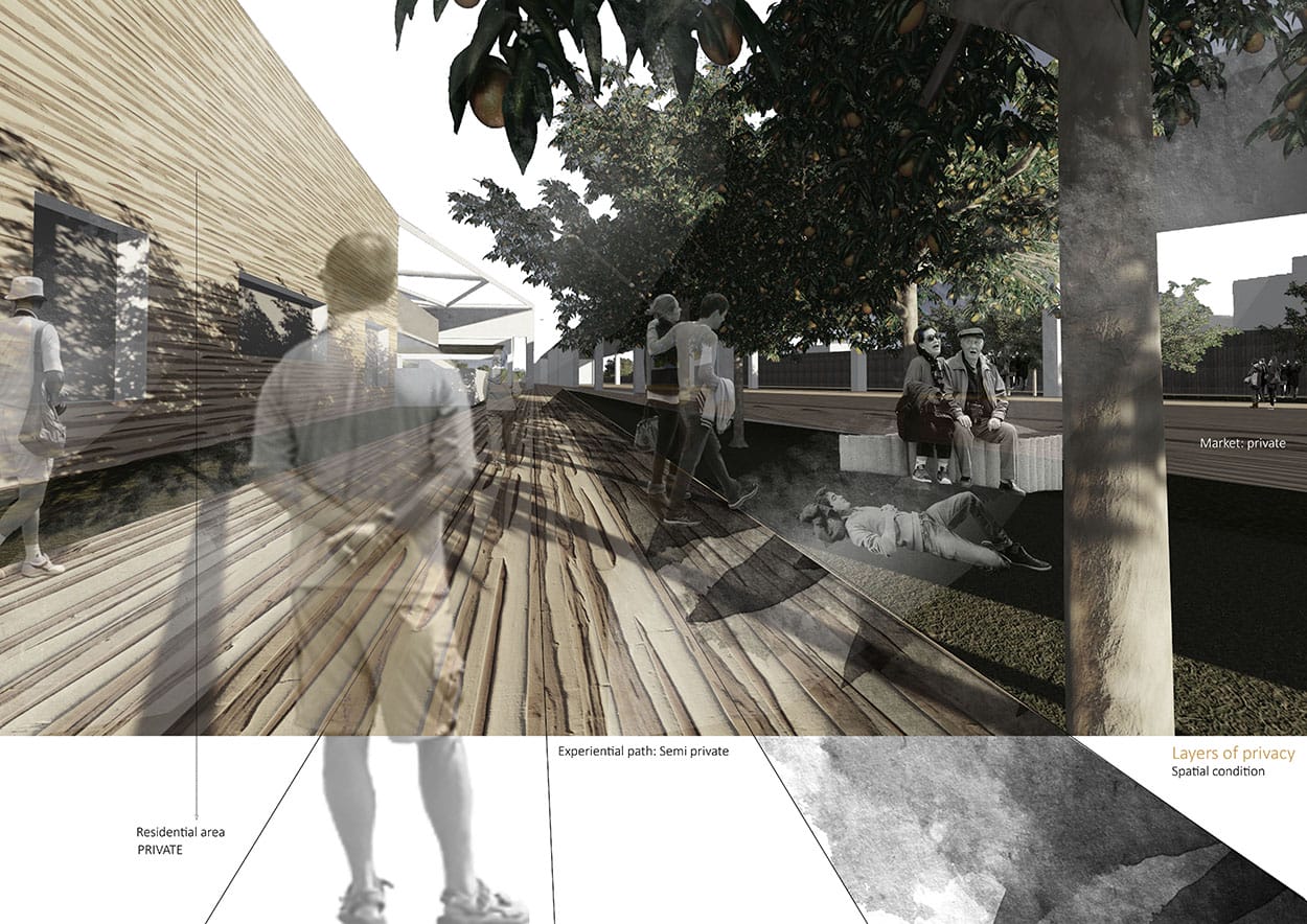 Φωτορεαλιστική απεικόνιση μιας συγκεκριμένης στιγμής της «πράσινης» χειρονομίας στην ζώνη Γ, © Βασιλεία Κοκότση