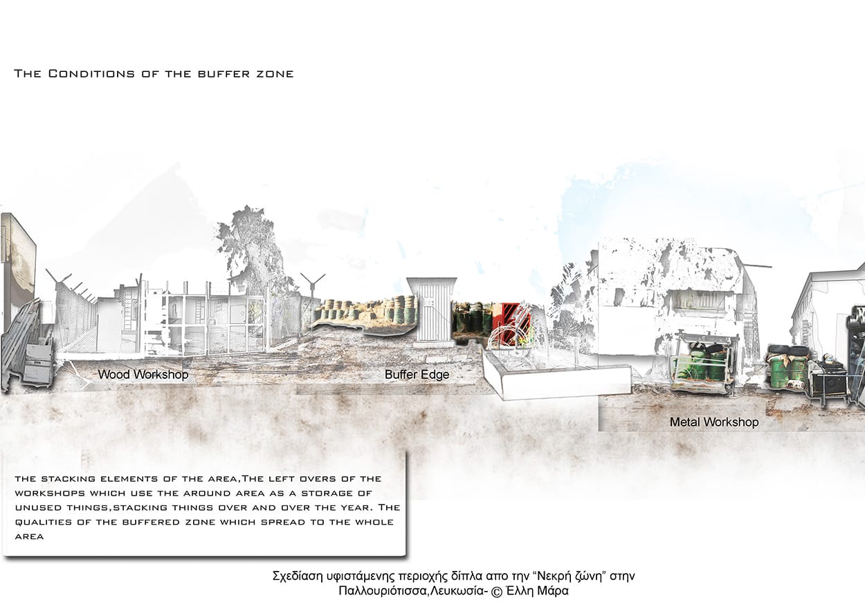 Σχεδίαση υφιστάμενης περιοχής δίπλα από την «Νεκρή ζώνη» στην Παλλουριώτισσα ,Λευκωσία,© ΕΛΛΗ ΜΑΡΑ