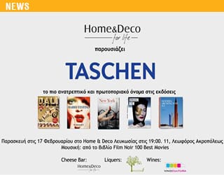 HOME & DECO – INVITATION TASCHEN